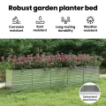 vidaXL Garten Hochbeet Pflanzkasten Pflanzbeet Gemüsebeet Blumenbeet Blumenkasten Frühbeet Gartenbeet Blumenkübel Pflanzkübel 400x80x77cm Verzinkter Stahl Silbern - Thumbnail 5