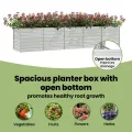 vidaXL Garten Hochbeet Pflanzkasten Pflanzbeet Gemüsebeet Blumenbeet Blumenkasten Frühbeet Gartenbeet Blumenkübel Pflanzkübel 400x80x77cm Verzinkter Stahl Silbern - Thumbnail 6