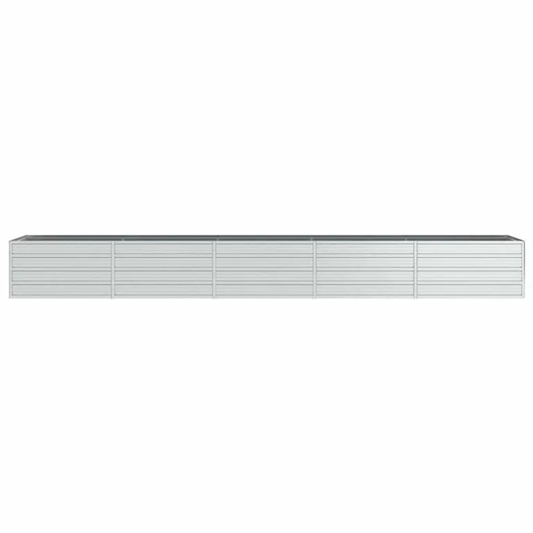 vidaXL Garten Hochbeet Pflanzkasten Pflanzbeet Gemüsebeet Blumenbeet Blumenkasten Frühbeet Gartenbeet Blumenkübel Pflanzkübel 400x80x45cm Verzinkter Stahl Silbern – Bild 8