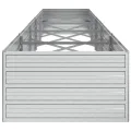 vidaXL Garten Hochbeet Pflanzkasten Pflanzbeet Gemüsebeet Blumenbeet Blumenkasten Frühbeet Gartenbeet Blumenkübel Pflanzkübel 400x80x45cm Verzinkter Stahl Silbern - Thumbnail 9