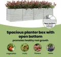 vidaXL Garten Hochbeet Pflanzkasten Pflanzbeet Gemüsebeet Blumenbeet Blumenkasten Frühbeet Gartenbeet Blumenkübel Pflanzkübel 320x80x77cm Verzinkter Stahl Silbern - Thumbnail 7