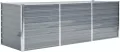 vidaXL Garten Hochbeet Pflanzkasten Pflanzbeet Gemüsebeet Blumenbeet Blumenkasten Frühbeet Gartenbeet Blumenkübel Pflanzkübel 129x45cm Verzinkter Stahl Silbern - Thumbnail 8