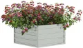vidaXL Garten Hochbeet Pflanzkasten Pflanzbeet Gemüsebeet Blumenbeet Blumenkasten Frühbeet Gartenbeet Blumenkübel Pflanzkübel 129x45cm Verzinkter Stahl Silbern - Thumbnail 4