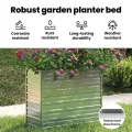 vidaXL Garten Hochbeet Pflanzkasten Pflanzbeet Gemüsebeet Blumenbeet Blumenkasten Frühbeet Gartenbeet Blumenkübel Pflanzkübel 100x40x77cm Verzinkter Stahl Silbern - Thumbnail 5