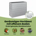 vidaXL Garten Hochbeet Pflanzkasten Pflanzbeet Gemüsebeet Blumenbeet Blumenkasten Frühbeet Gartenbeet Blumenkübel Pflanzkübel 100x40x77cm Verzinkter Stahl Silbern - Thumbnail 6