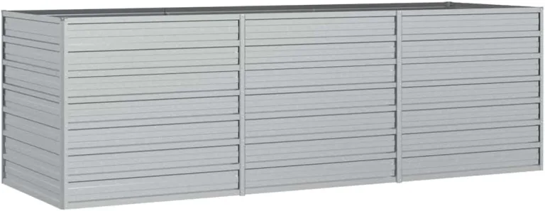 vidaXL Pflanzkasten Hochbeet 240x80x77 cm Stahl verzinkt Silber Hochbeet Pflanzkasten Gartenbeet Hochbeet Pflanzkasten Gartenbeete