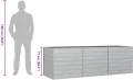 vidaXL Pflanzkasten Hochbeet 240x80x77 cm Stahl verzinkt Silber Hochbeet Pflanzkasten Gartenbeet Hochbeet Pflanzkasten Gartenbeete - Thumbnail 5