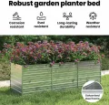 vidaXL Pflanzkasten Hochbeet 240x80x77 cm Stahl verzinkt Silber Hochbeet Pflanzkasten Gartenbeet Hochbeet Pflanzkasten Gartenbeete - Thumbnail 6