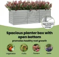 vidaXL Pflanzkasten Hochbeet 240x80x77 cm Stahl verzinkt Silber Hochbeet Pflanzkasten Gartenbeet Hochbeet Pflanzkasten Gartenbeete - Thumbnail 7