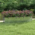 vidaXL Garten Hochbeet Pflanzkasten Pflanzbeet Gemüsebeet Blumenbeet Blumenkasten Frühbeet Gartenbeet Blumenkübel Pflanzkübel 240x40x45cm Verzinkter Stahl Silbern - Thumbnail 2