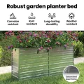 vidaXL Garten Hochbeet Pflanzkasten Pflanzbeet Gemüsebeet Blumenbeet Blumenkasten Frühbeet Gartenbeet Blumenkübel Pflanzkübel 160x40x77cm Verzinkter Stahl Silbern - Thumbnail 5