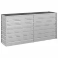 vidaXL Garten Hochbeet Pflanzkasten Pflanzbeet Gemüsebeet Blumenbeet Blumenkasten Frühbeet Gartenbeet Blumenkübel Pflanzkübel 160x40x77cm Verzinkter Stahl Silbern - Thumbnail 1