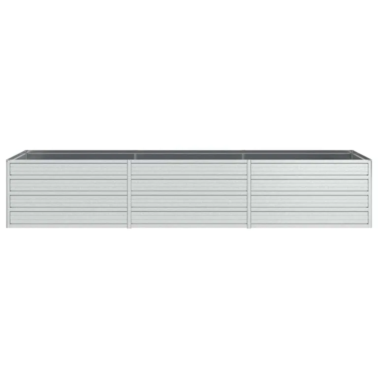 vidaXL Garten Hochbeet Pflanzkasten Pflanzbeet Gemüsebeet Blumenbeet Blumenkasten Frühbeet Gartenbeet Blumenkübel Pflanzkübel 240x80x45cm Verzinkter Stahl Silbern – Bild 9