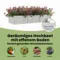 vidaXL Garten Hochbeet Pflanzkasten Pflanzbeet Gemüsebeet Blumenbeet Blumenkasten Frühbeet Gartenbeet Blumenkübel Pflanzkübel 240x80x45cm Verzinkter Stahl Silbern - Thumbnail 6