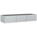 vidaXL Garten Hochbeet Pflanzkasten Pflanzbeet Gemüsebeet Blumenbeet Blumenkasten Frühbeet Gartenbeet Blumenkübel Pflanzkübel 240x80x45cm Verzinkter Stahl Silbern - Thumbnail 1