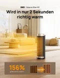 Dreo Heizlüfter Energiesparend, PTC Keramik Heizlüfte Leise, 70° Oszillierend Elektroheizung mit Fernbedienung, 12-Std-Timer, 3 Modus 3 Geschwindigkeit, Überhitzungs-Kippschutz, Solaris Slim H3 - Thumbnail 2