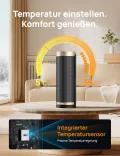 Dreo Heizlüfter Energiesparend, PTC Keramik Heizlüfte Leise, 70° Oszillierend Elektroheizung mit Fernbedienung, 12-Std-Timer, 3 Modus 3 Geschwindigkeit, Überhitzungs-Kippschutz, Solaris Slim H3 - Thumbnail 5