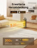 Dreo Heizlüfter Energiesparend, PTC Keramik Heizlüfte Leise, 70° Oszillierend Elektroheizung mit Fernbedienung, 12-Std-Timer, 3 Modus 3 Geschwindigkeit, Überhitzungs-Kippschutz, Solaris Slim H3 - Thumbnail 8