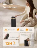 Dreo Heizlüfter Energiesparend, PTC Keramik Heizlüfte Leise, 70° Oszillierend Elektroheizung mit Fernbedienung, 12-Std-Timer, 3 Modus 3 Geschwindigkeit, Überhitzungs-Kippschutz, Solaris Slim H3 - Thumbnail 9