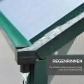 Outsunny Gewächshaus Aluminium Treibhaus mit Dachfenster Tür 190 x 192 x 201 cm Pflanzenhaus mit Fundament begehbares Tomatenhaus Witterungsbeständig Polycarbonat Grün+Transparent - Thumbnail 6