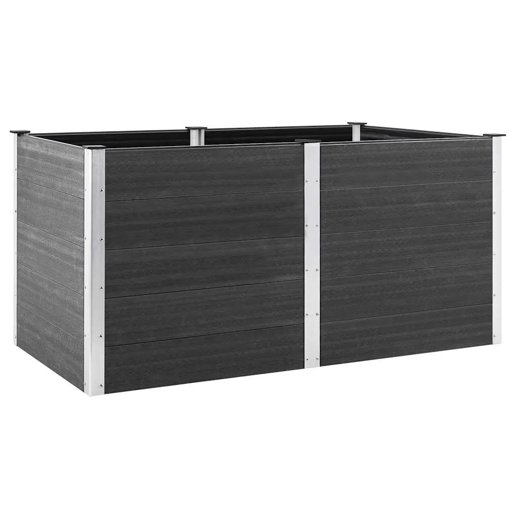 vidaXL Garten Hochbeet Pflanzkasten Pflanzbeet Gemüsebeet Blumenbeet Blumenkasten Frühbeet Gartenbeet Blumenkübel Pflanzkübel 200x100x91cm WPC Grau - Bild 1