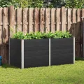 vidaXL Garten Hochbeet Pflanzkasten Pflanzbeet Gemüsebeet Blumenbeet Blumenkasten Frühbeet Gartenbeet Blumenkübel Pflanzkübel 200x100x91cm WPC Grau - Thumbnail 2