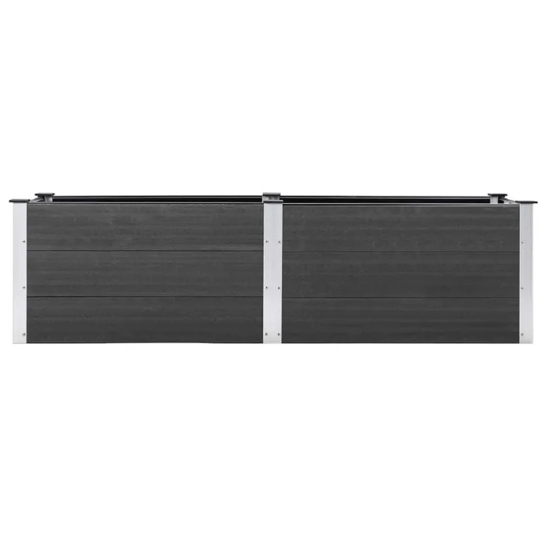 vidaXL Garten Hochbeet Pflanzkasten Pflanzbeet Gemüsebeet Blumenbeet Blumenkasten Frühbeet Gartenbeet Blumenkübel Pflanzkübel 200x50x54cm WPC Grau – Bild 7