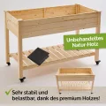 zooprinz Premium Hochbeet mit praktischen Rollen – aus massivem Kiefernholz – perfekt für Garten/Terrasse/Balkon – mit Stabiler Ablage und Innenvlies – Hochbeet XXL - Thumbnail 7