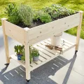 zooprinz Premium Hochbeet mit praktischen Rollen – aus massivem Kiefernholz – perfekt für Garten/Terrasse/Balkon – mit Stabiler Ablage und Innenvlies – Hochbeet XXL - Thumbnail 1