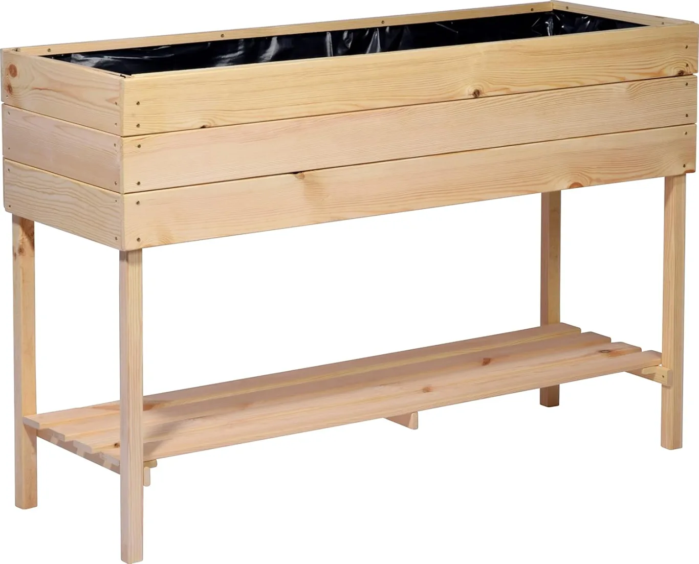 dobar® 58175FSCe breites Hochbeet XL aus Holz |Erhöhtes Gemüsebeet | Kräuterbeet aus Holz | Pflanzkasten für Balkon/Garten/Terrasse | Salatbeet für die Anzucht | 117 x 40 x 78 cm | Natur - Bild 1