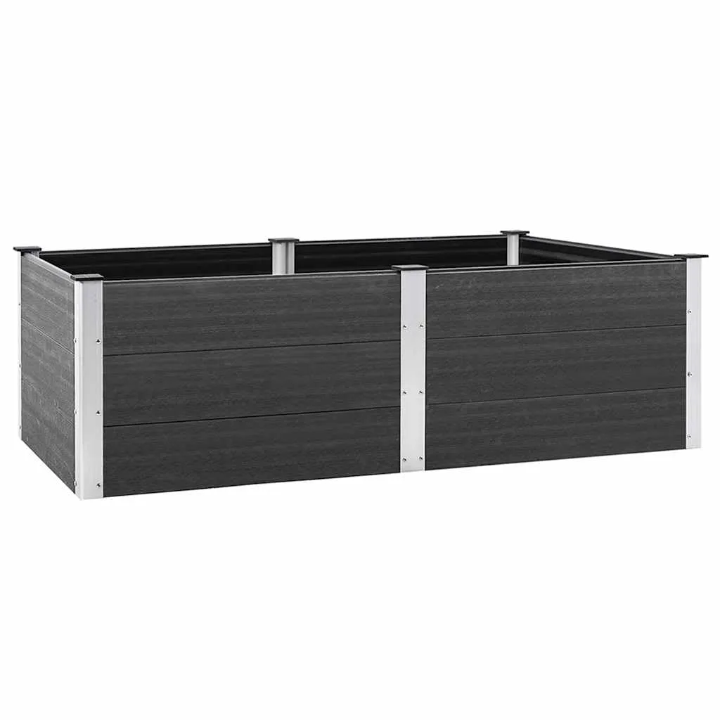 vidaXL Garten Hochbeet Pflanzbeet Gemüsebeet Pflanzkasten Blumenbeet Blumenkasten Blumenkübel Pflanzkübel Frühbeet 200x100x54cm WPC Grau - Bild 1