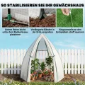 Outsunny Mini Gewächshaus Überwinterungszelt für Pflanzen mit Rolltür Garten Balkon Winterschutz Weiß 160 x 140 x 180 cm - Thumbnail 5