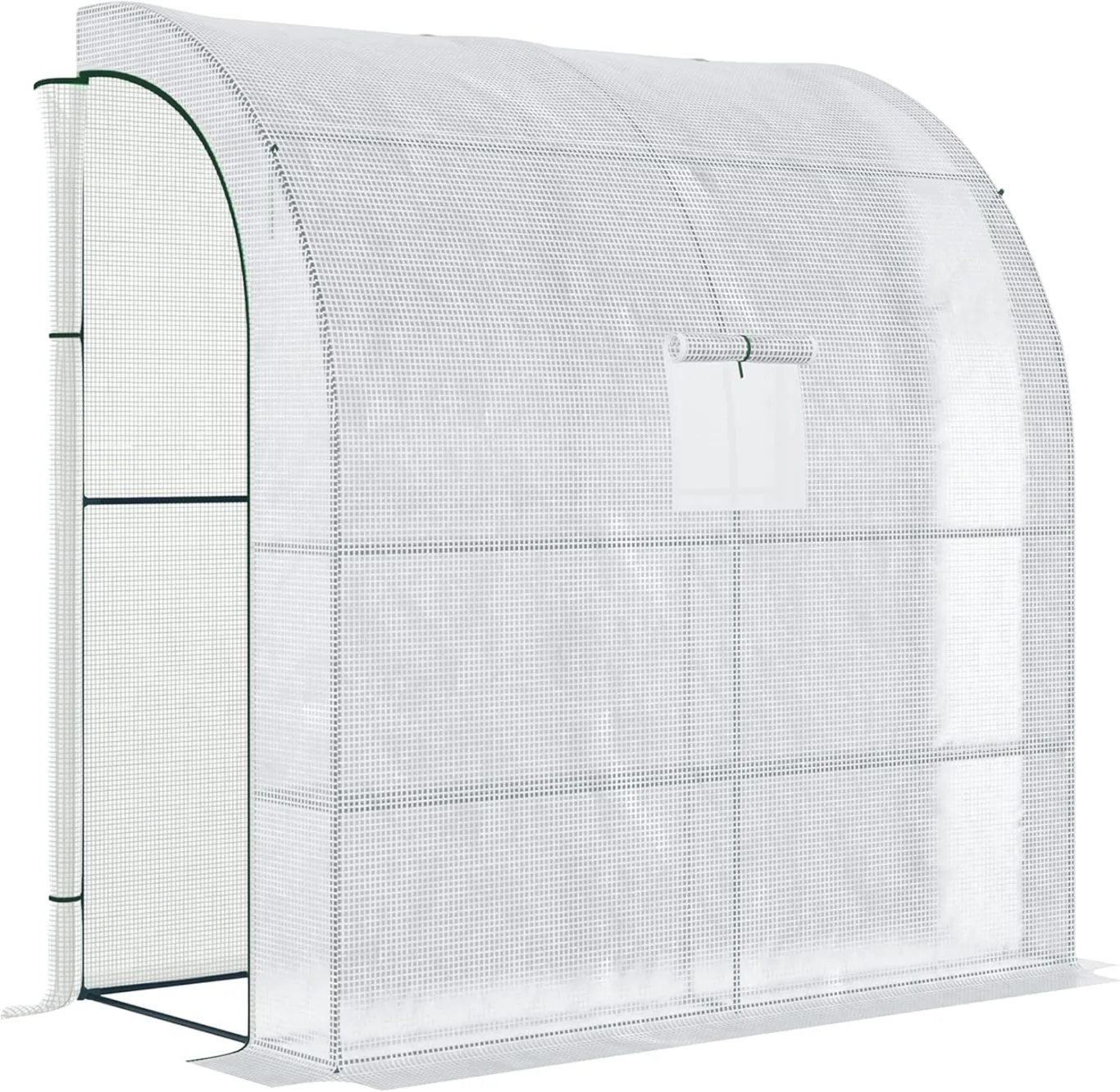 Outsunny Foliengewächshaus Tomatengewächshaus mit Mesh Fenster, Treibhaus mit aufrollbaren Türen, Anzuchthaus mit UV Schutz, Weiß, 200 x 100 x 215 cm - Bild 1