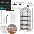 KESSER® Premium Foliengewächshaus Gewächshaus mit 4 Etagen - 69 x 50 x 158 cm Treibhaus mit 4 Regalen - Platzsparend, Hochwertiges Anzuchthaus Garten Balkon Stabil & Einfach zu Montieren - Thumbnail 9