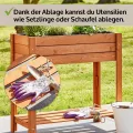 zooprinz Premium Hochbeet – aus massivem Kiefernholz – perfekt für Garten/Terrasse/Balkon – mit Stabiler Ablage und Innenvlies – Zwei Modelle zur Wahl -Hochbeet (Braun lasiert) - Thumbnail 2