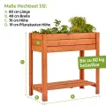 zooprinz Premium Hochbeet – aus massivem Kiefernholz – perfekt für Garten/Terrasse/Balkon – mit Stabiler Ablage und Innenvlies – Zwei Modelle zur Wahl -Hochbeet (Braun lasiert) - Thumbnail 7