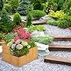 Relaxdays Hochbeet, gestuft, 4 Pflanzkästen, Garten, Balkon, Terrasse; Pflanzbeet aus Holz, HxBxT: 61x81x81 cm, Natur - Thumbnail 2