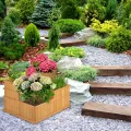 Relaxdays Hochbeet, gestuft, 4 Pflanzkästen, Garten, Balkon, Terrasse; Pflanzbeet aus Holz, HxBxT: 61x81x81 cm, Natur - Thumbnail 3