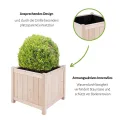 empasa Hochbeet Blumenkasten Kräuterbeet Frühbeet Pflanzkübel Pflanzkasten aus Holz für Garten, Balkon und Terrasse, Ausführung:Bloom L - 45 x 45 x 45 cm - Thumbnail 5