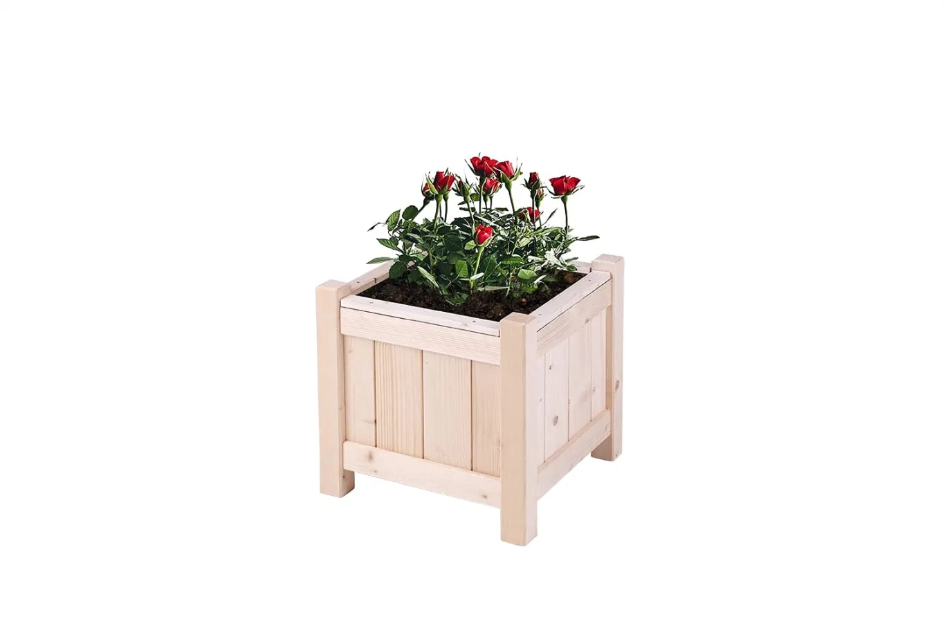 empasa Hochbeet Blumenkasten Kräuterbeet Frühbeet Pflanzkübel Pflanzkasten aus Holz für Garten, Balkon und Terrasse, Ausführung:Bloom S - 30 x 30 x 30 cm - Bild 1