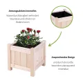 empasa Hochbeet Blumenkasten Kräuterbeet Frühbeet Pflanzkübel Pflanzkasten aus Holz für Garten, Balkon und Terrasse, Ausführung:Bloom S - 30 x 30 x 30 cm - Thumbnail 5
