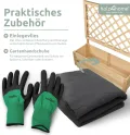 holz4home® Pflanzkasten mit Rankgitter M aus Kiefernholz I 34x98x104 cm I inkl. Gartenhandschuhe & Vlies I Pflanzkübel mit Spalier I Hochbeet für Balkon als Sichtschutz I Blumenkasten - Thumbnail 5