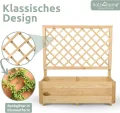 holz4home® Pflanzkasten mit Rankgitter M aus Kiefernholz I 34x98x104 cm I inkl. Gartenhandschuhe & Vlies I Pflanzkübel mit Spalier I Hochbeet für Balkon als Sichtschutz I Blumenkasten - Thumbnail 4