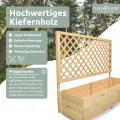 holz4home® Pflanzkasten mit Rankgitter XL aus Kiefernholz I 44x128x104 cm I inkl. Gartenhandschuhe & Vlies I Pflanzkübel mit Spalier I Hochbeet für Balkon als Sichtschutz I Blumenkasten - Thumbnail 2