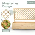 holz4home® Pflanzkasten mit Rankgitter XL aus Kiefernholz I 44x128x104 cm I inkl. Gartenhandschuhe & Vlies I Pflanzkübel mit Spalier I Hochbeet für Balkon als Sichtschutz I Blumenkasten - Thumbnail 4