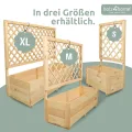 holz4home® Pflanzkasten mit Rankgitter XL aus Kiefernholz I 44x128x104 cm I inkl. Gartenhandschuhe & Vlies I Pflanzkübel mit Spalier I Hochbeet für Balkon als Sichtschutz I Blumenkasten - Thumbnail 7