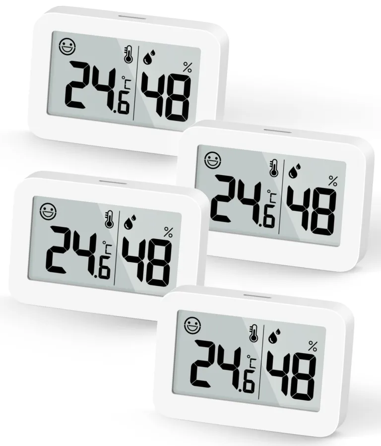 DOOMAY Mini Innenthermometer, Feuchtigkeitsmessgerät mit Celsius (℃), Luftfeuchtigkeitsmesser, digitaler Temperaturmonitor für Gewächshaus, Babyzimmer, Keller, Reptilienbrüter – Bild 1