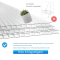 HENGMEI 14x Polycarbonat Platte Doppelstegplatten Transparent 4 mm PC Hohlkammerstegplatten Witterungsbeständig und UV-beständigen für Gewächshaus, Garten Treibhaus, 10,25 m² - Thumbnail 4