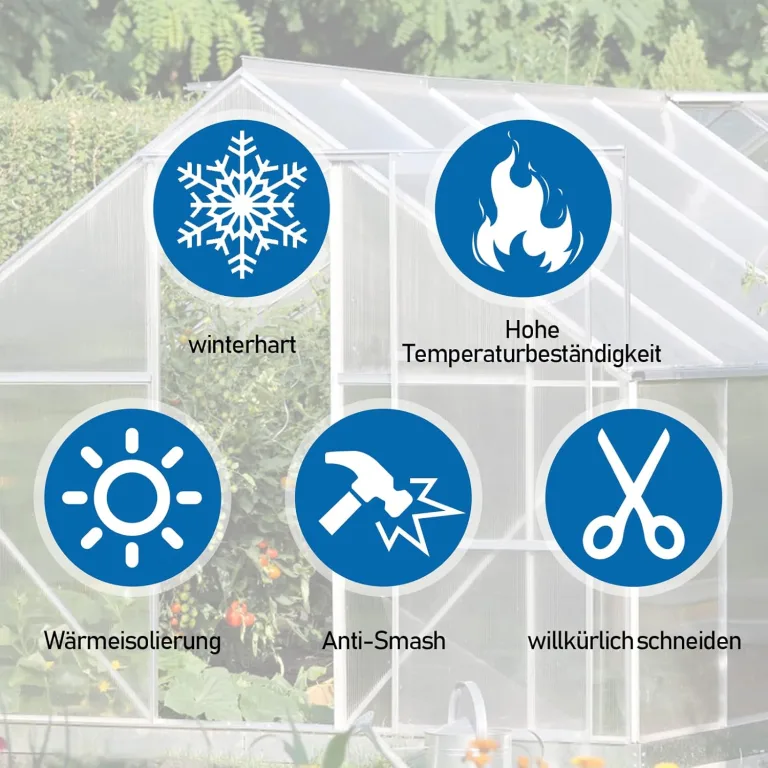 Hohlkammerstegplatten für Gewächshaus Garten Treibhaus Ersatzplatten 14x Polycarbonat Doppelstegplatte (1210 x 605 x 4mm) =10,25 m² – Bild 5
