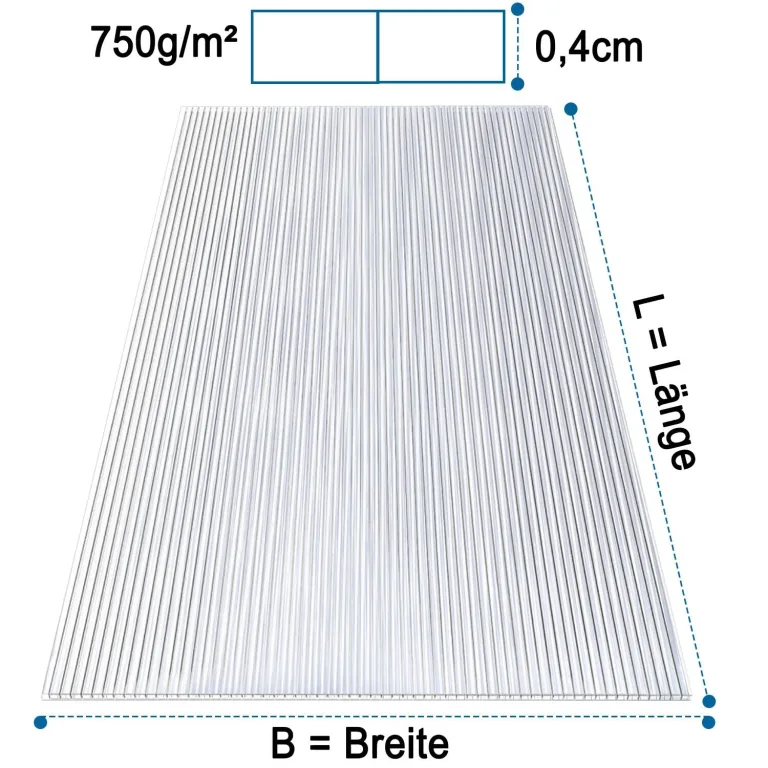 AtHaus® Polycarbonat Hohlkammerstegplatten | Zuschnitt nach Maß | 875 x 585 mm | 4 mm Stärke | UV-beständig, wetterfest & transparent | Stoßfeste Doppelstegplatte als Gewächshausplatte – Bild 2